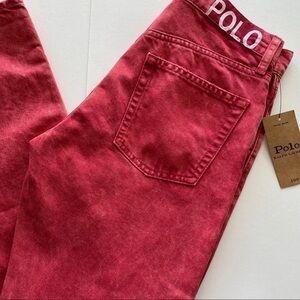 Polo Ralph Lauren Callen high rise slim jeans red sustainable cotton Sz 26